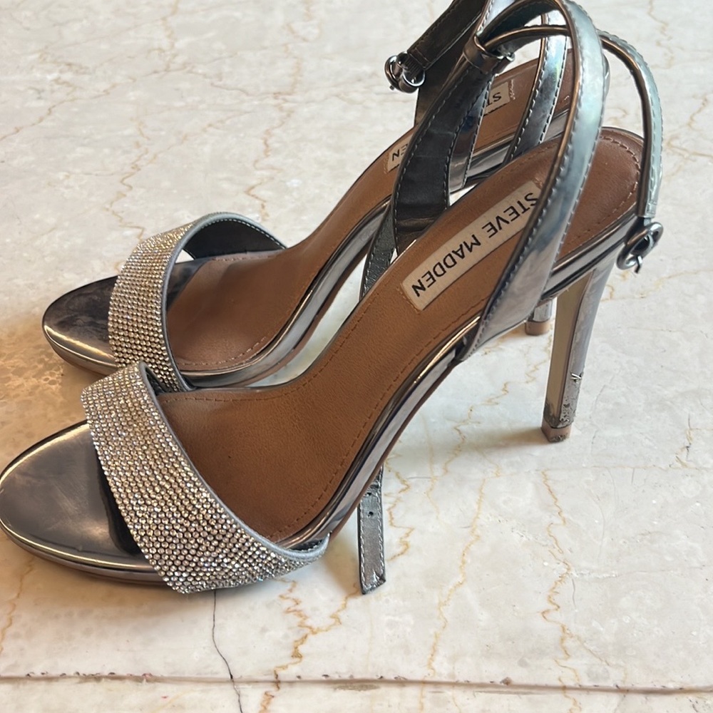 Steve Madden Ritter Embellished Stilettos with Ankle Strap - Picture 1 of 8